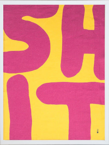 David Shrigley, Shit Print on Linen (Framed).
