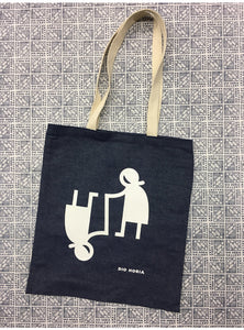 Two Grannies Denim Tote Bag by Dio Horia Gallery.